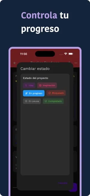 Project Studio — detalle de un proyecto y sus ideas
