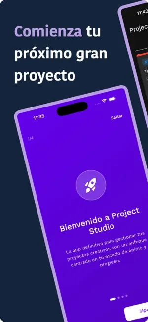 Project Studio — pantalla principal con los proyectos creativos
