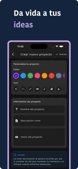 Project Studio — mood board con colores e imágenes