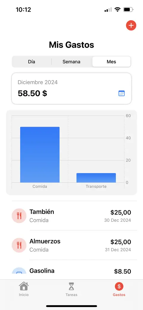 Control TODO — control de gastos con el balance del mes